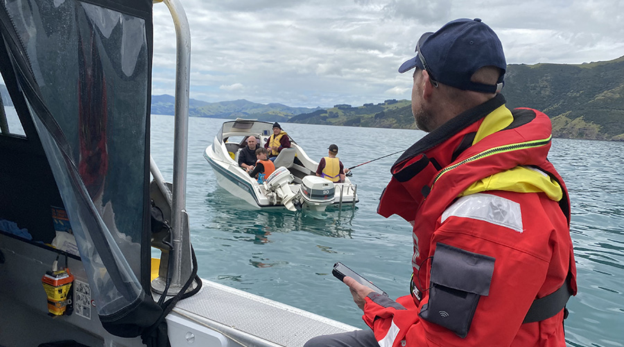 Boating patrol in Akaroa
