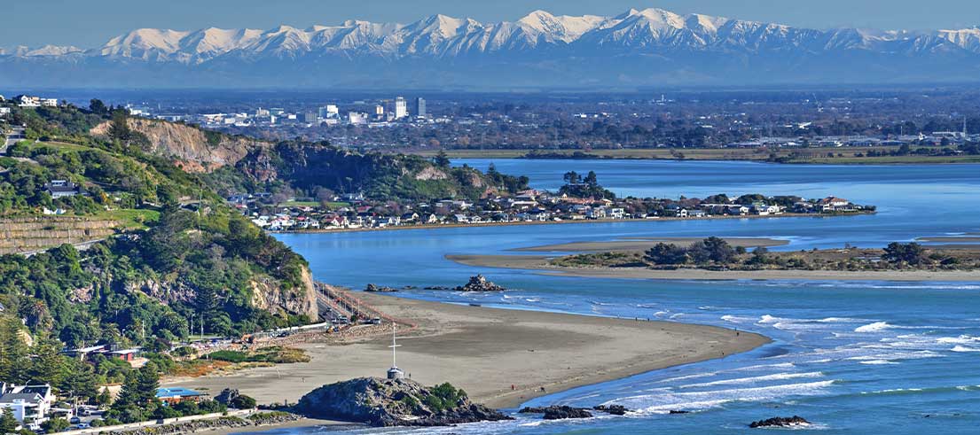 <p><span>Sumner beach and Christchurch/Ōtautahi city</span></p>