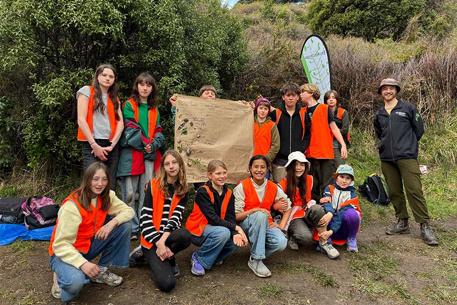 Ākonga from Te Kura o Waipapa Diamond Harbour Primary and Te Kura o Ōhinehou Lyttelton Primary