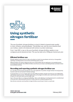 The cover page of the 'using synthetic nitrogen fertiliser' brochure