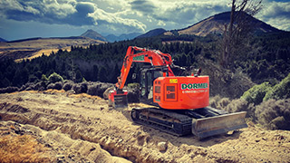 A digger at the site where the project took place. Photo credit: Dormer Construction