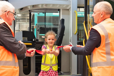 Amelie, from Christchurch, officially launched the 16 new electric buses into Metro’s fleet 