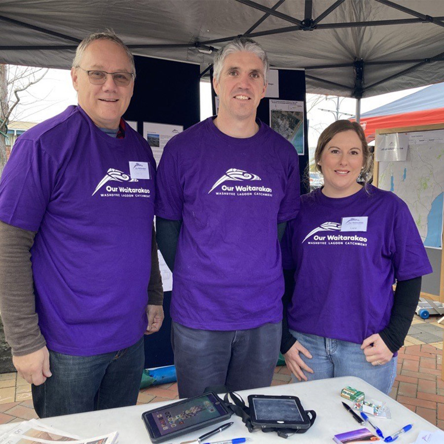 OTOP Water Zone Committee deputy chair, Chris Konings (left), with members of the Our Waitarakao team at a recent drop-in event.