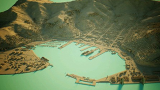 LiDAR-derived visualisation of Lyttelton Port.