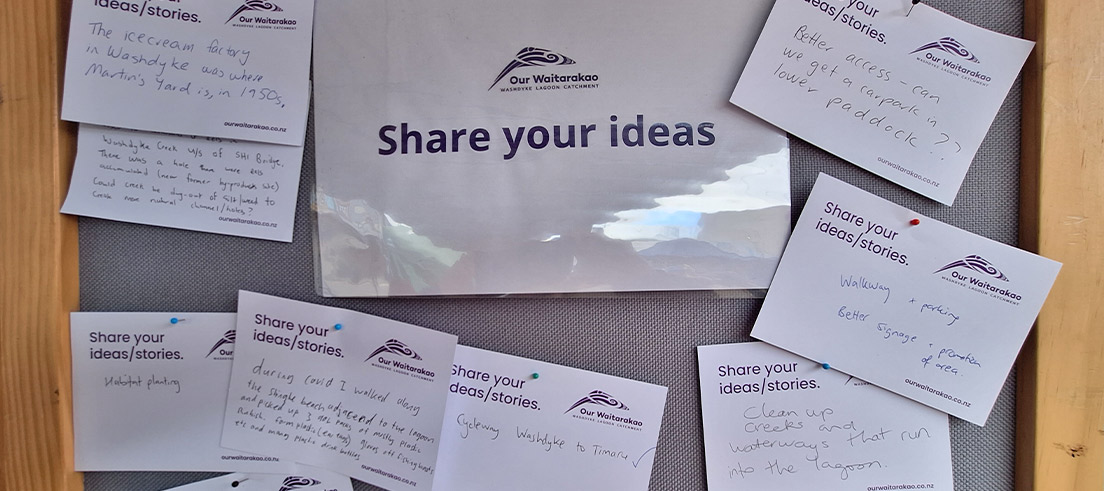 <p>The ‘ideas and stories’ cards were a popular way for people to share their thoughts</p>