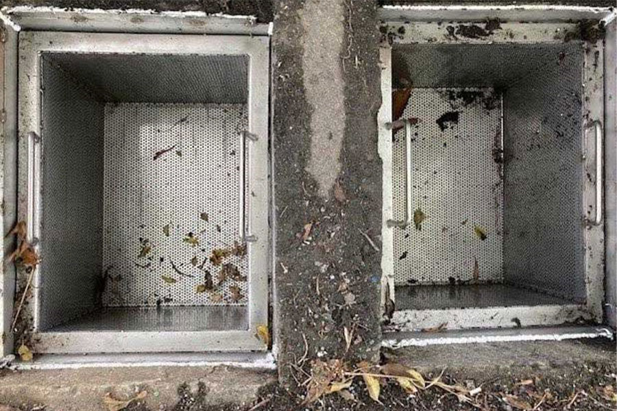 An example of a mesh filter on a stormwater sump.