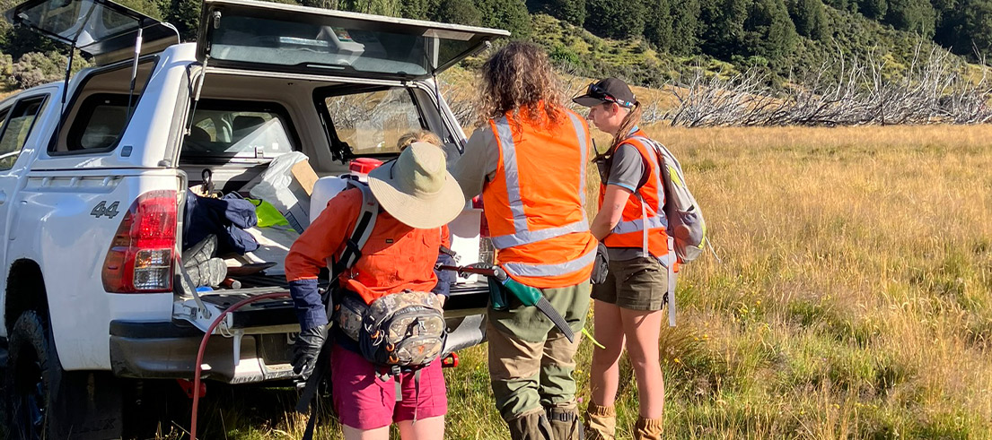 <p>The team getting ready for weed control</p>